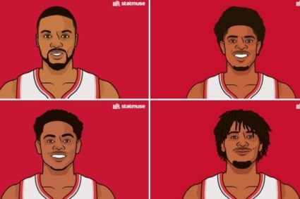 Trailblazers current defender lineup: Lillard + Henderson + anfenny-Simmons + Sharp