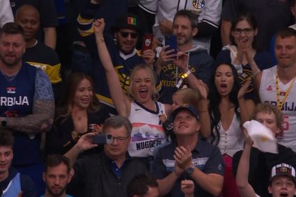 Yorkich’s wife held high on the field and was excited to celebrate the time when the family witnessed the championship.