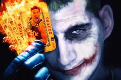 This picture is cool! JokerYorkich burned Booker & Durant & Ayton playing cards