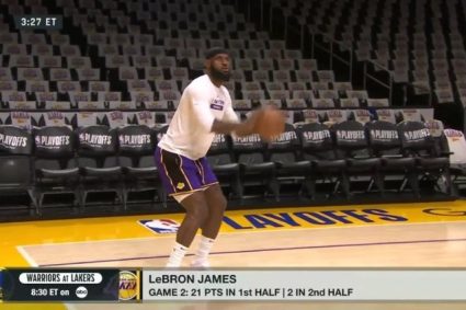 Lakers VS Warriors G3: James is present for shooting training five hours before the game