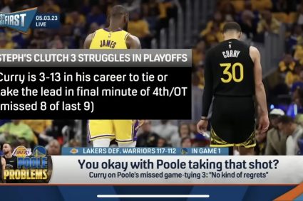 Curry’s playoff career was equalized in the last minute/anti-superthree points total 13 out 3 Last 9 out of 1 out