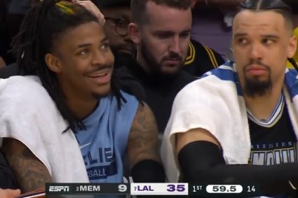 The big score is behind Morant’s bench, but the bitter smile Dillon & JJJ is expressionless.